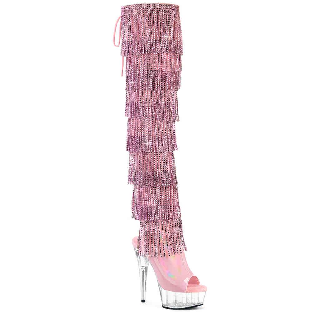 Pleaser - DELIGHT3017HGRSF Bottes cuissardes à plateforme - Rose Product image